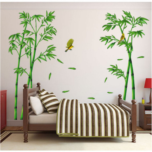 Nature Green Bamboo Forest Wall Sticker PVC Removable Plane Plant Mural Home Decor Wall Decal For Living Room Bedroom Decoration