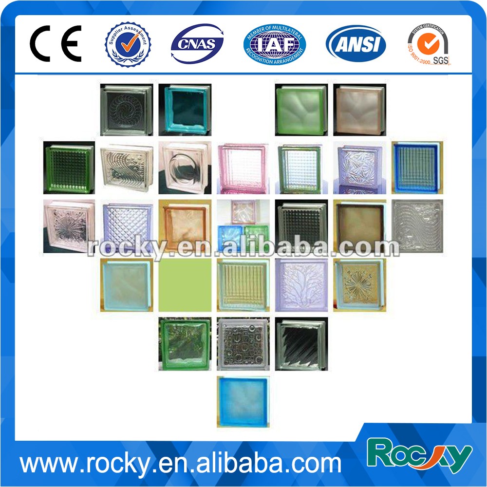 80MM CLEAR AND COLOR GLASS BLOCK WITH HOLE