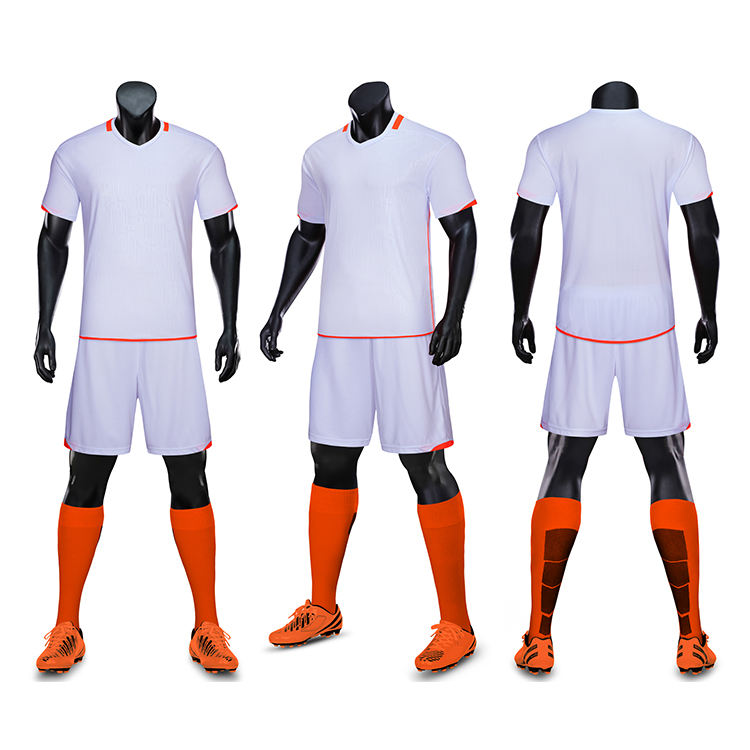 Pengilang Borong Sukan Memakai Bola Sepak Polyester Pemuda Soccer Wear Set Sets Soccer Jersey Set White