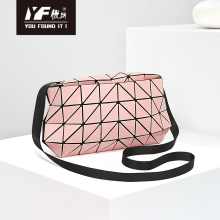 Rhomboid spliced geometric box bag with all-match one-shoulder cross-slung chain bright face bag