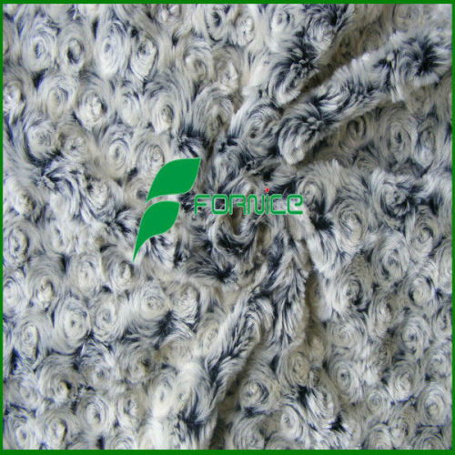 China manufacturer 100% polyester rose swirl plush fur fabric FREE SAMPLE