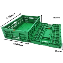40L Heavy Duty Foldable Turnover Box - Stackable Circulating Crate for Milk & Produce
