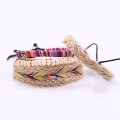 link chain Bangles Woven leather bracelet men's and women's cuff wound wooden bead ethnic tribe Adjustable