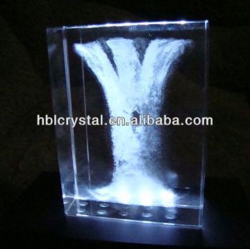 Fashion Crystal 3D laser with led base