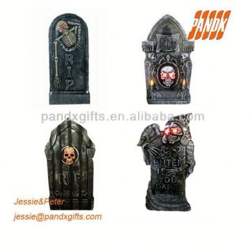 "Brand New Tombstone With Skull Halloween Prop