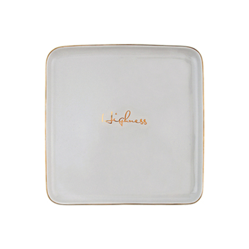 Conventional Soup Diner Porcelain Gray 9.5 Inch Square Plate