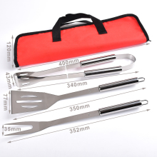 3pcs bbq grill tools set with red bag