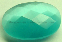Aquamarine Facet Oval Shape CZ Artificial Stones