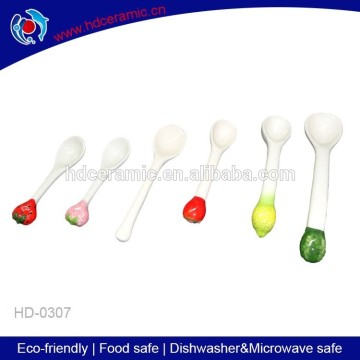 beautiful fruit design ceramic small spoons,colorful spoons,decorative spoons