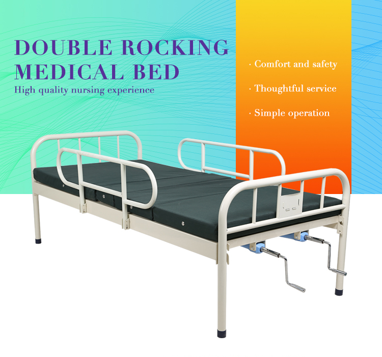 Hot Sale Adjustable Cheap Price 3 Functions Manual Hospital Bed With 2 Crank