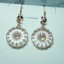 Fashion 925 Silver Moon Quartz Earrings