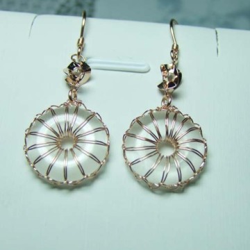 Fashion 925 Silver Moon Quartz Earrings