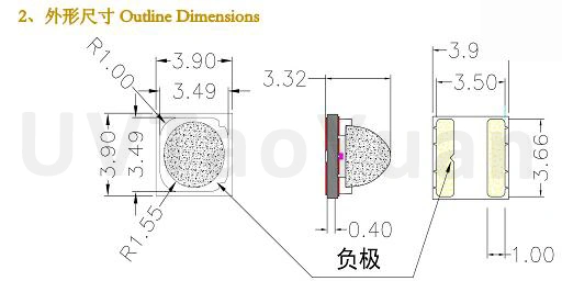 New Arrival UVC Chip 254nm 255nm Ultraviolet Light for Fluorescent Spectroscopy