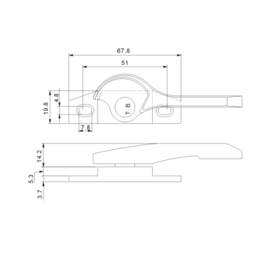 창 액세서리 단조 초승달 자물쇠