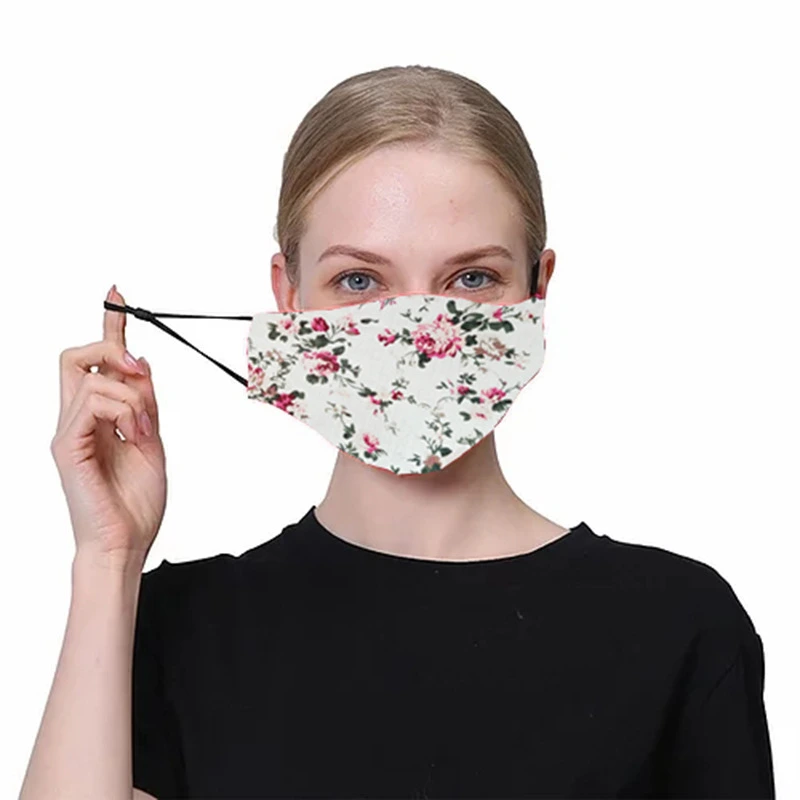 Custom Printed 3-Layer Dust and Fog Proof Washable Cotton Mask with Filter Pluggable Life Mask