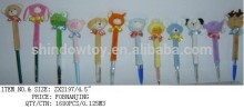 cute colorful customized plush toy animals head pens
