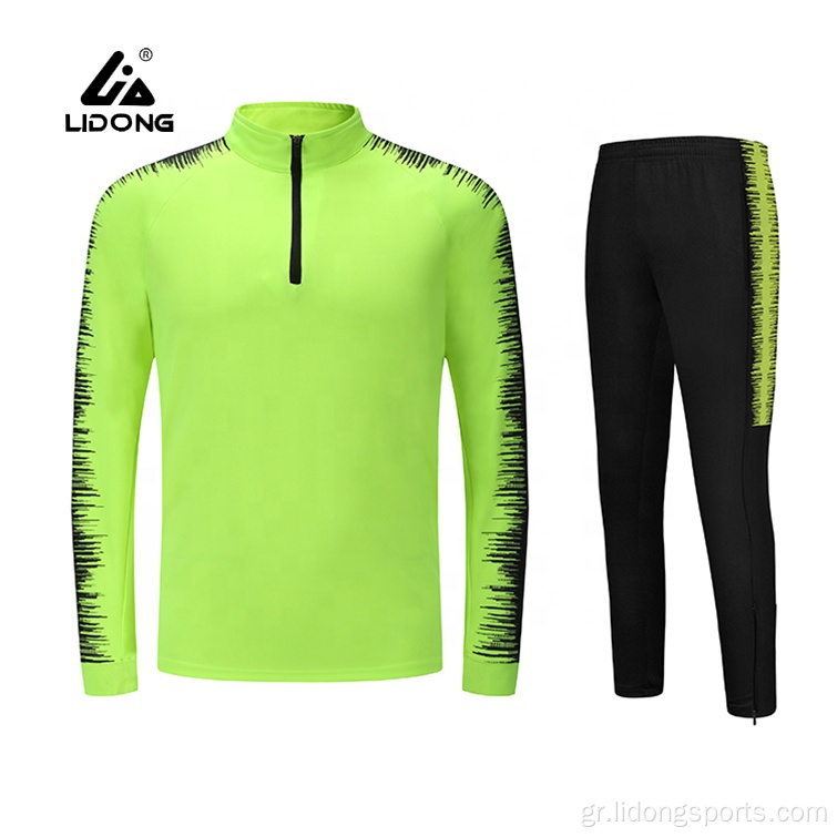 Προσαρμόστε το μισό φερμουάρ unisex jogging set