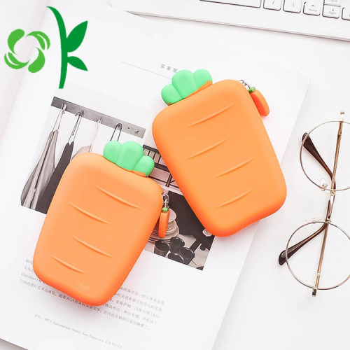 Paling baru Cute Carrot SIlicone Wallet Facy Coin Purse