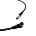 M8 Male to Female Shielded Black Connection Cable