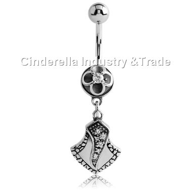 Acero quirúrgico Kool Katana Belly Rings Dangling-Shield