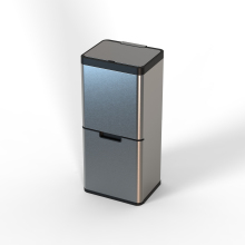 High-Capacity Double-Deck Garbage Can with Lid for Kitchen, Home, Office, Hotel