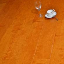 stained yellow solid birch floor