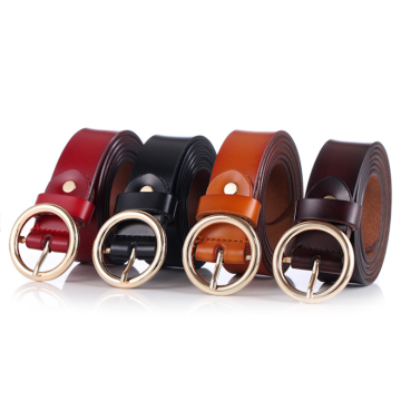 YHMW-0020, wholesale ladies' vintage circular needle buckle pure leather belt