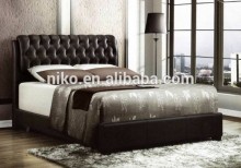 High Tufted Headboard Modern Bed , King Size Leather bed room furntiure MB8016