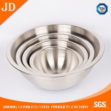 thick stainless steel deep mixing bowls/salad bowls container