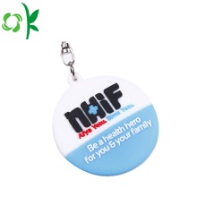 Silicone Key Chain Embossed Round Shape Souvenir Keyring