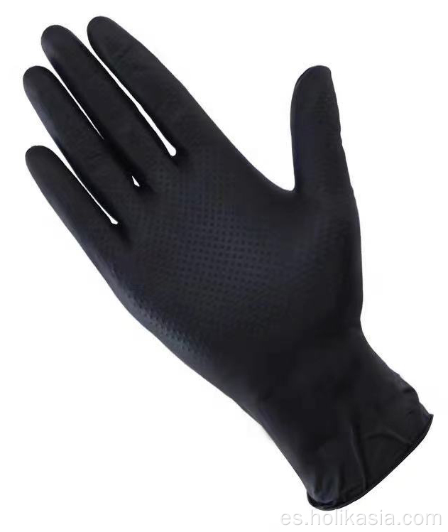 Guantes de nitrilo negro industrial desechable 8mil