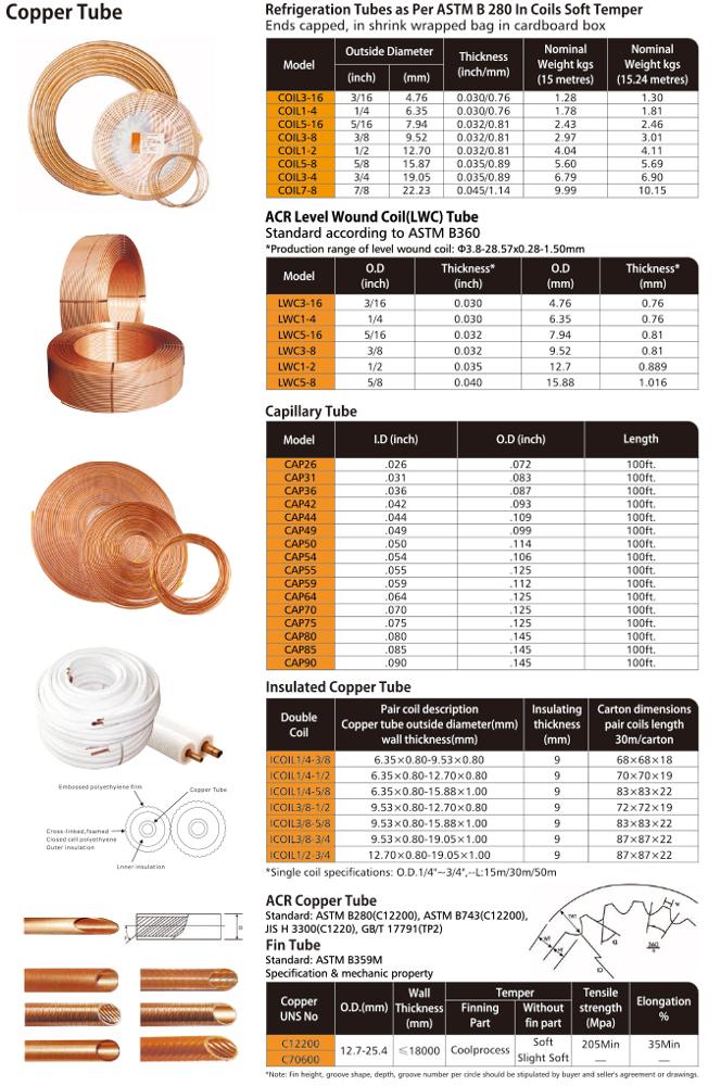 Refrigeration copper tube copper pipe, capillary copper tube,air condition and refrigerator copper tube