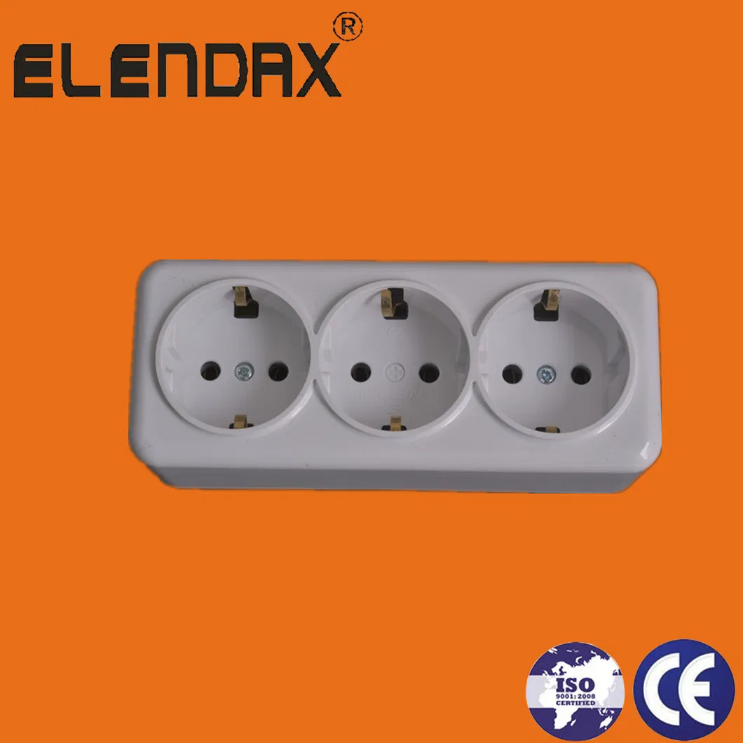 Surface Mounted Wall Socket 3 Ways