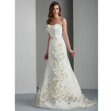 Ruffled Organza, Wedding Dress, Layered Skirt, Adorn Flowers