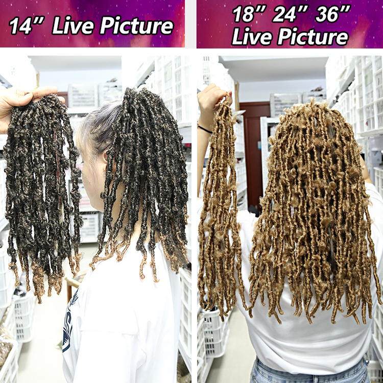 Julianna 36 Handmade Colorful 12 Inch Faux 24In Distressed Crochet Hair Locs Synthetic Premade Soft Locks Extension