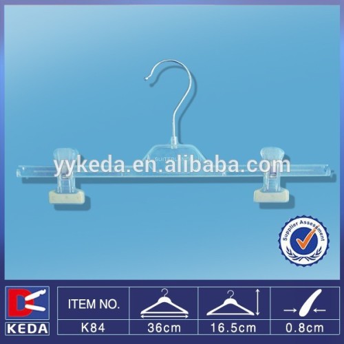 high clear metal hook bottom clips hanger for pants