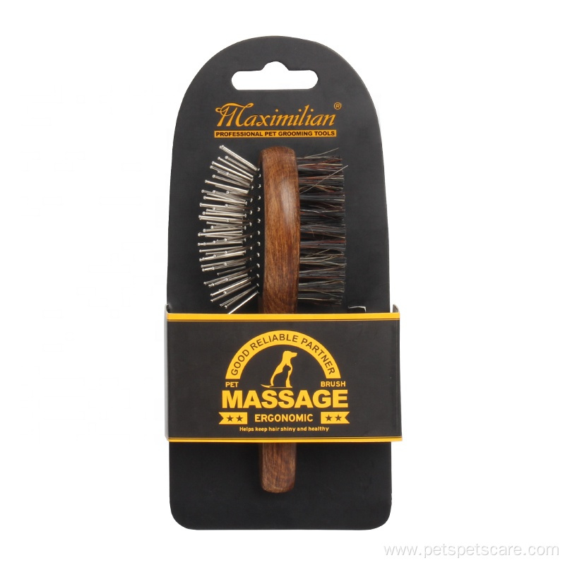 Double Sided Pet Bristle Massage Needle Comb Brush