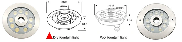 27W IP68 Underwater Water Fountain Nozzle Lamp