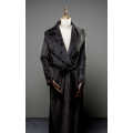 Black warm island fleece long robe for couple