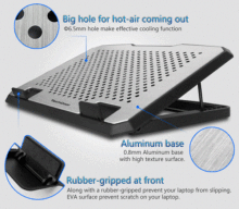 Techcool large fan 17 inch laptop cooling pad cooler pad for laptop