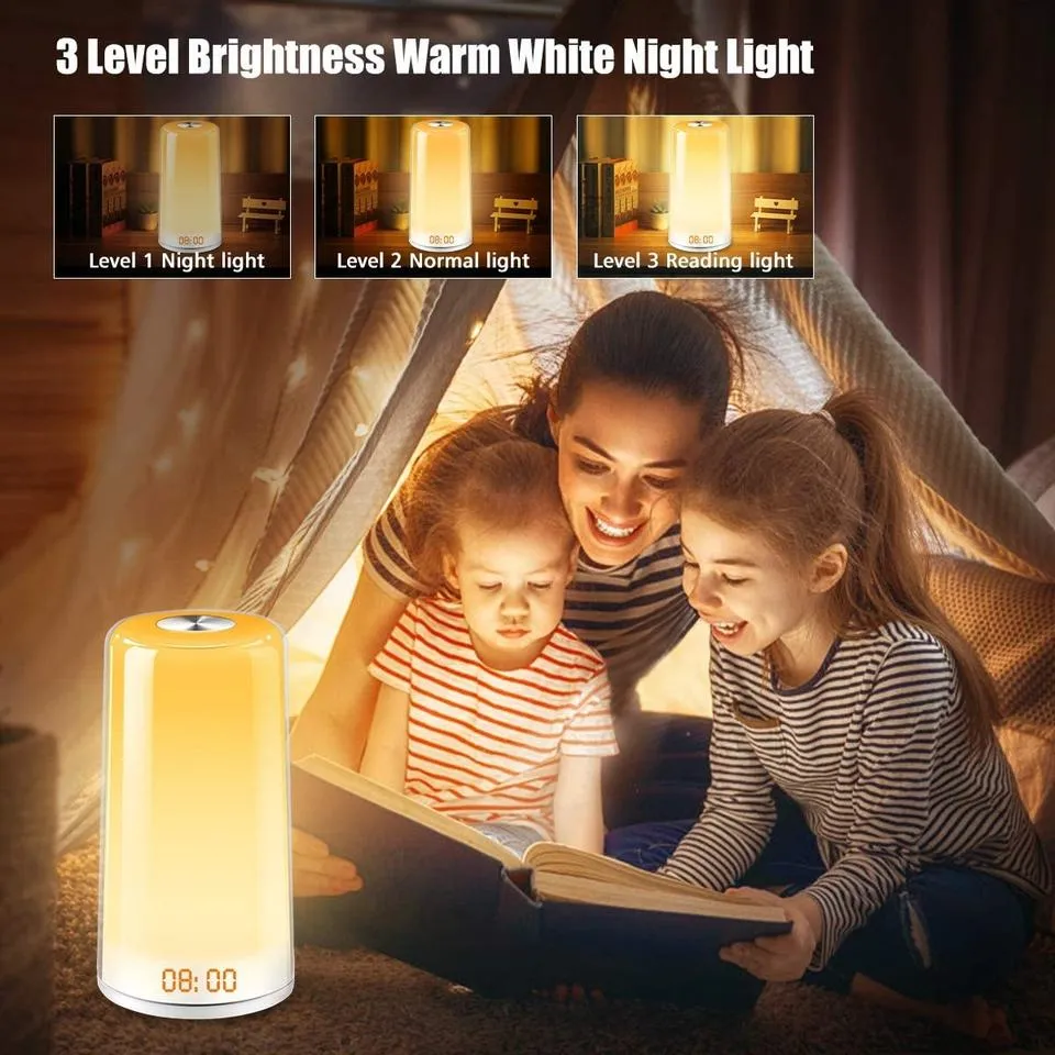 Wake-up Light Sunrise Simulation Digital LED Alarm Clock Touch Control
