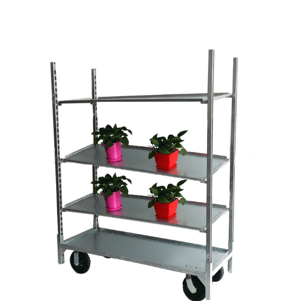 Movable adjustable flower trolley