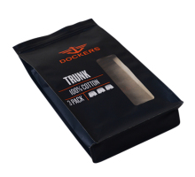 Matte Black Zipper Box Gusset Pouch With Window