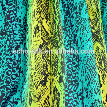 colorful python-patterned printed silk fabric.