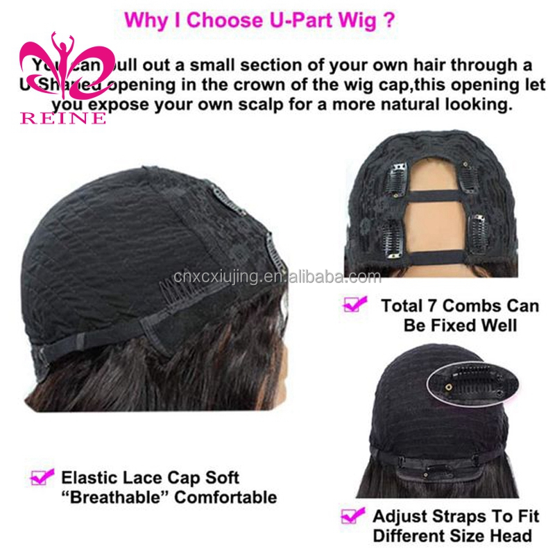 U Part Wig Human Hair Kinky Straight Human Hair Half Wig for Women U Shape Clip in Wigs Yaki Straight