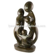 Hand carved stone family scene figures sculptures granite loving family statue for garden decoration