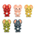 Cartoon Mouse Flatback Resina Artigianato Decorazione animale artificiale Ornamento portachiavi Kawaii Decorazione artistica fatta a mano