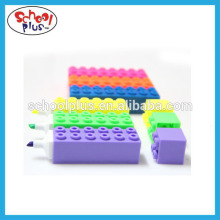 Building block highlight pen funny multicolor pens