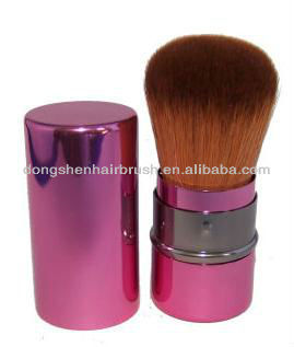 Retractable kabuki brush makeup brush set ,pink kabuki brush