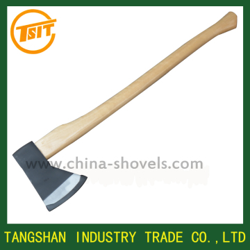 wooden handle broad felling camping axe